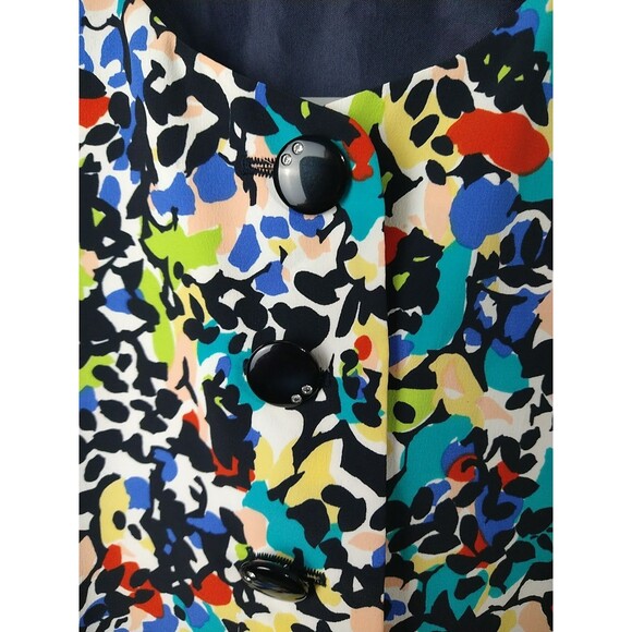 Showa Dress VTG Woman 9 Blazer Button Front Colorful Long Sleeve Professional - Picture 4 of 12